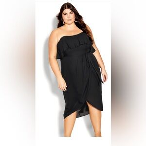 City Chic Black Strapless Dress NWT M 18